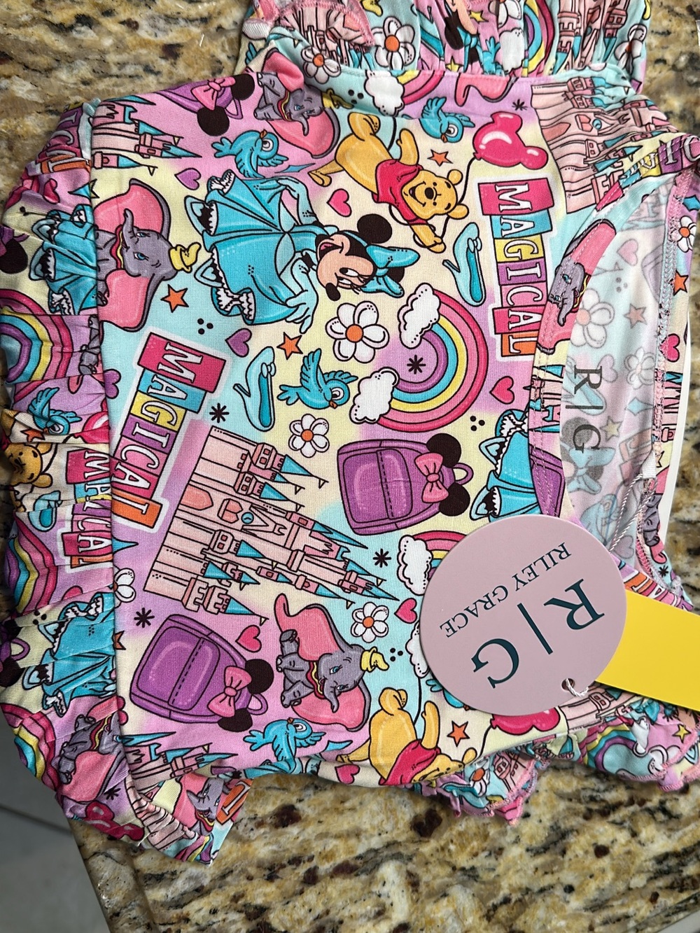 Magical Princess Print Girl's Swim Top - Colorful Disney-Themed